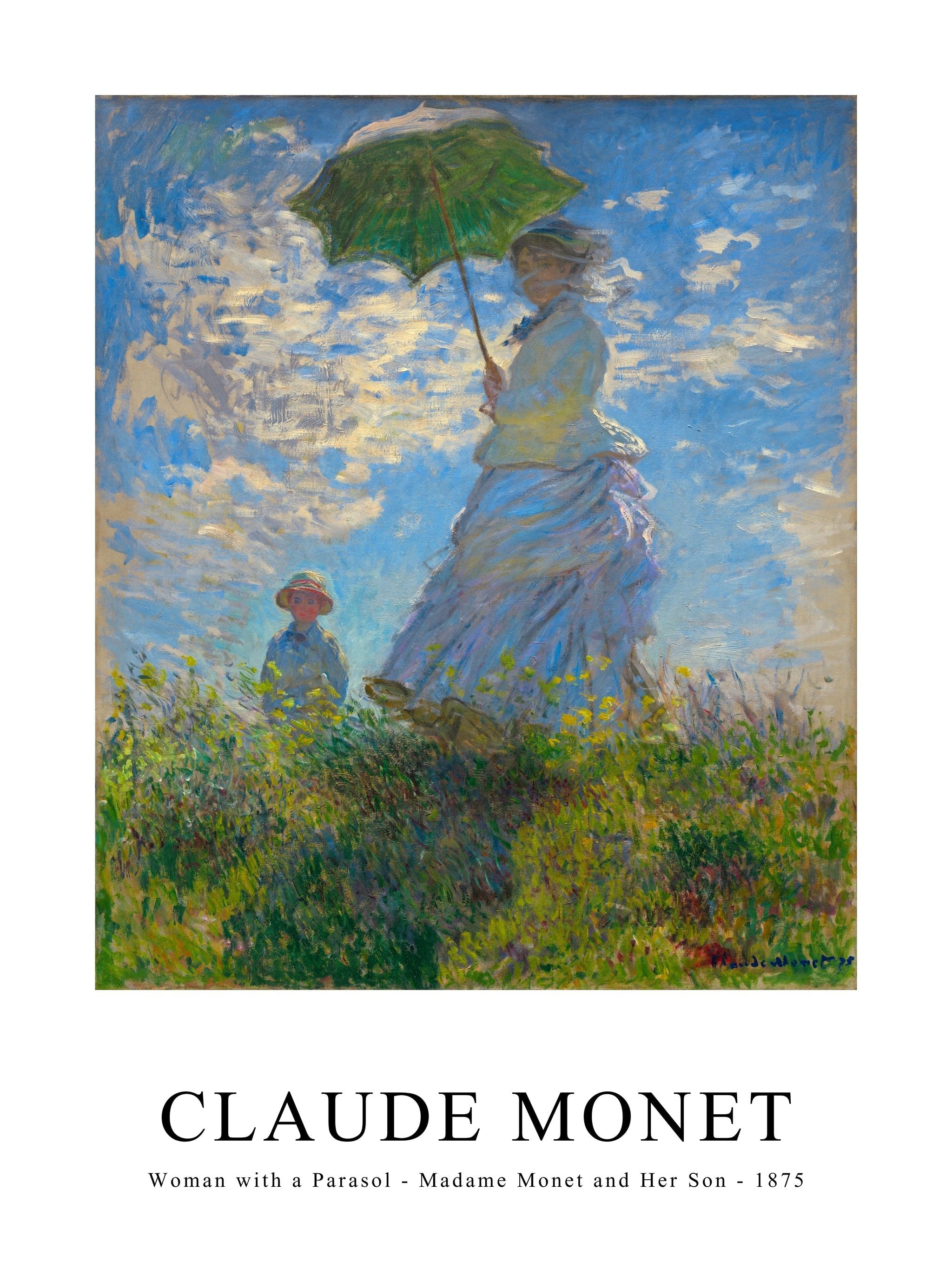 Woman with a Parasol - Madame Monet and Her Son Poster – Emibia