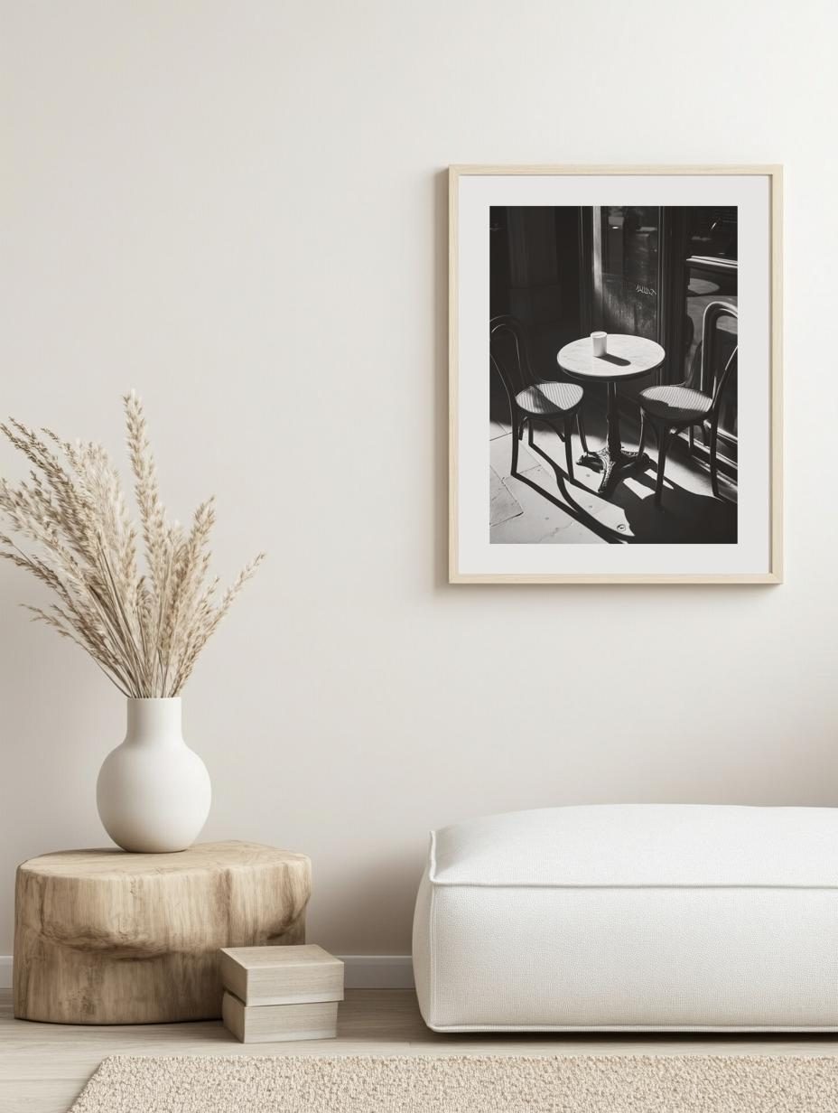 Parisian Café Shadows Poster