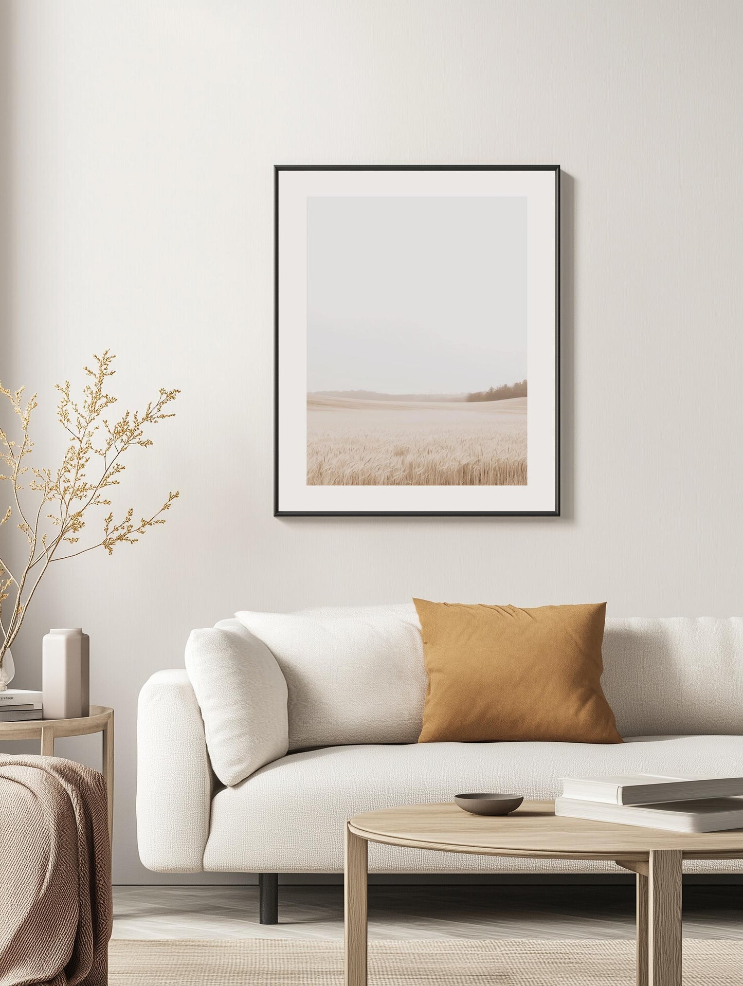 Misty Wheat Field Poster