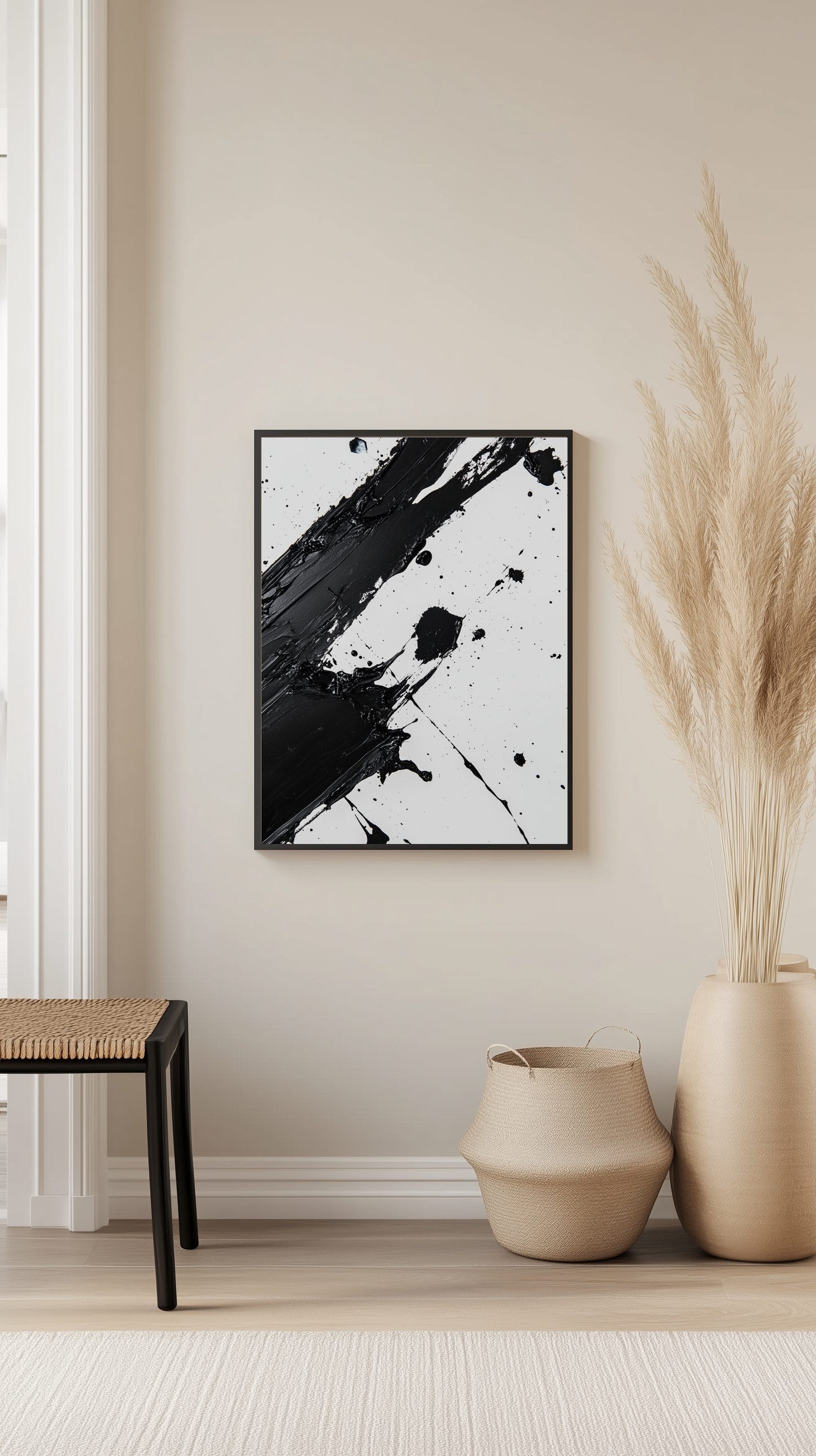 Textured Black Brush Poster