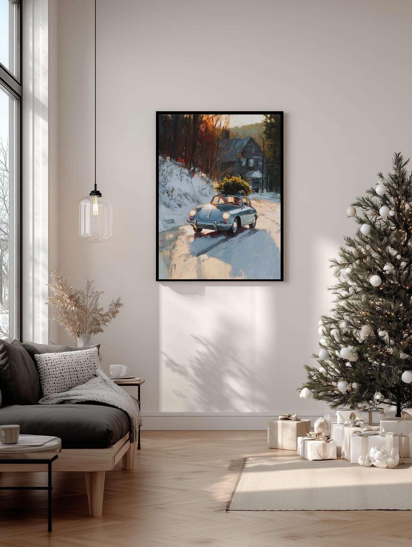 Classic Porsche Christmas Drive Poster