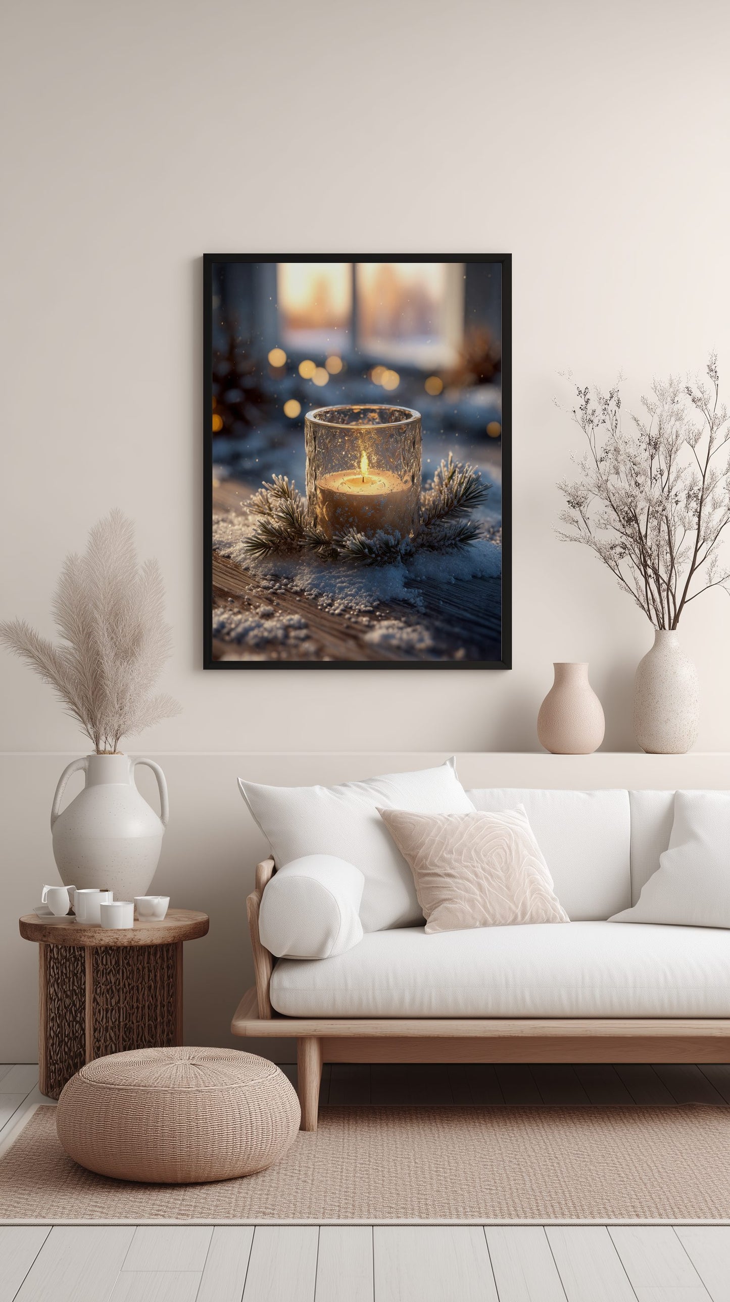 Winter Candle Glow Poster