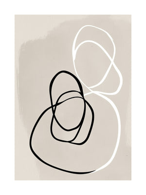 Neutral Abstract Line Art Poster