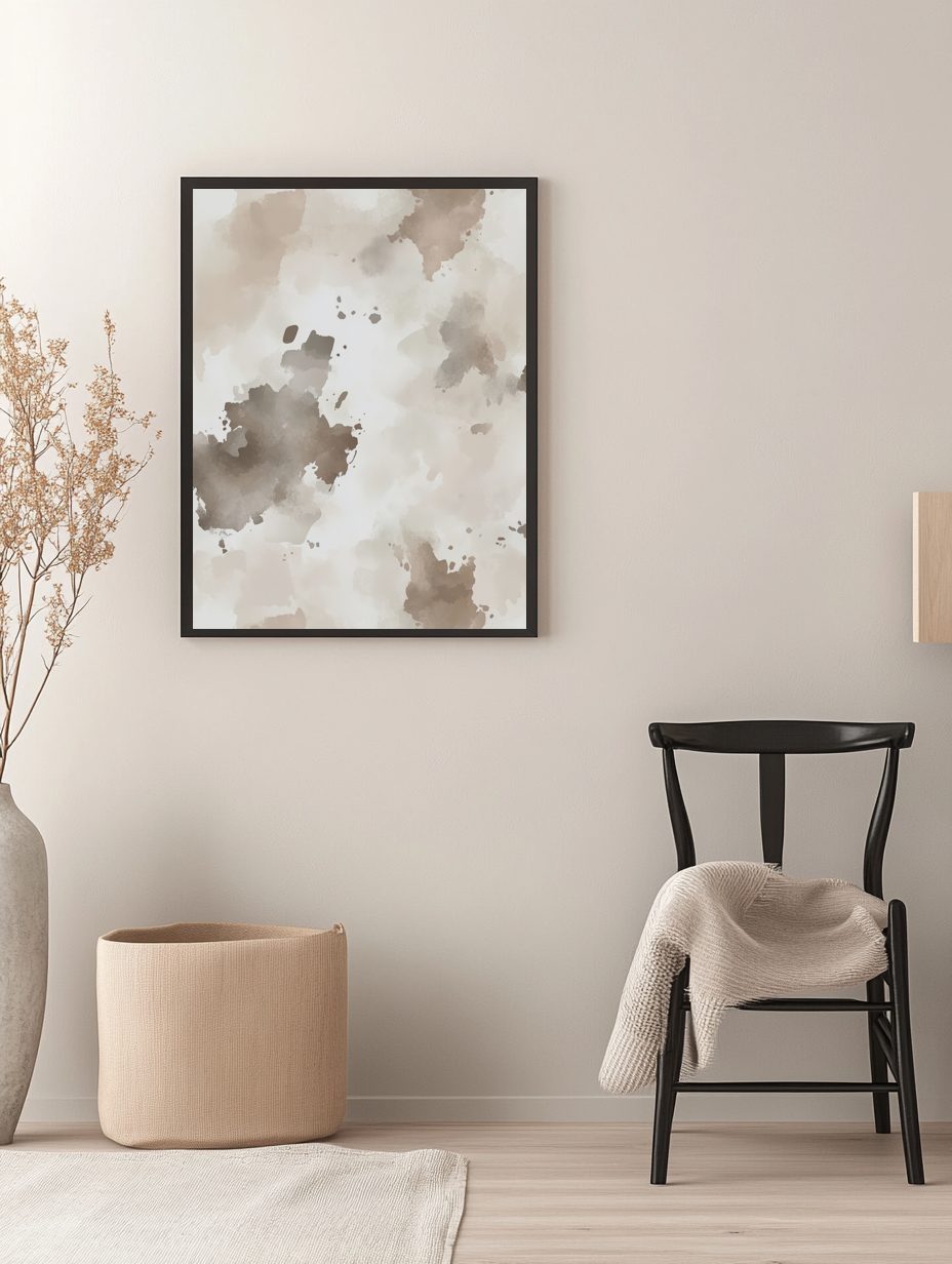 Beige Watercolor Splash Poster