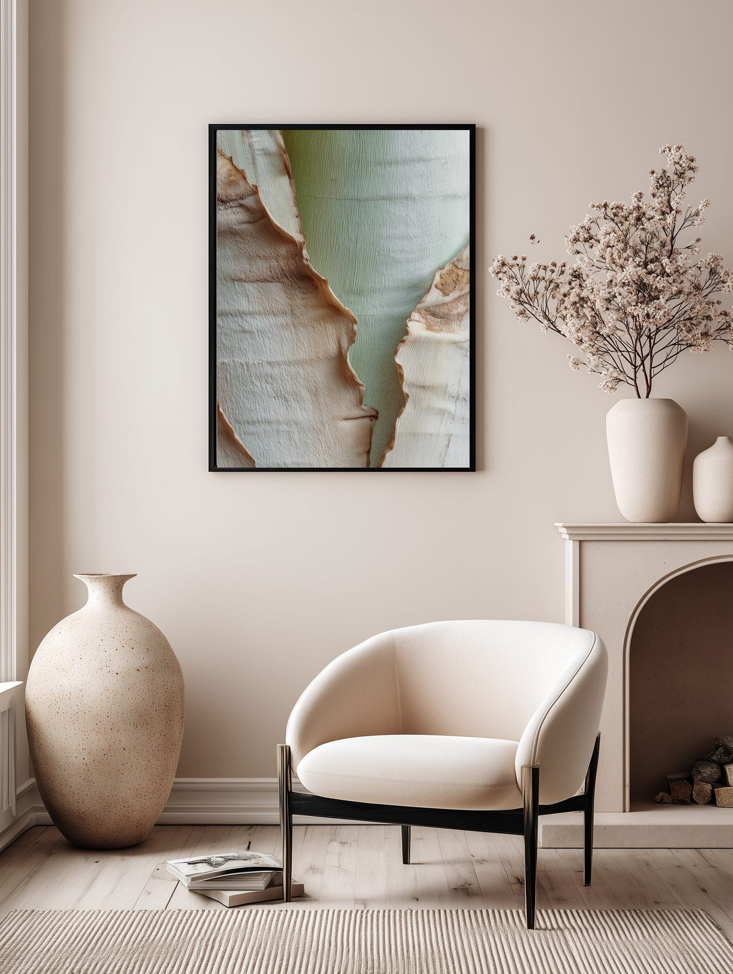 Muted Green Bark Poster