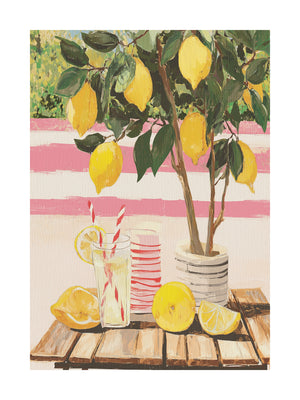 Lemon Tree Garden with Lemonade Poster