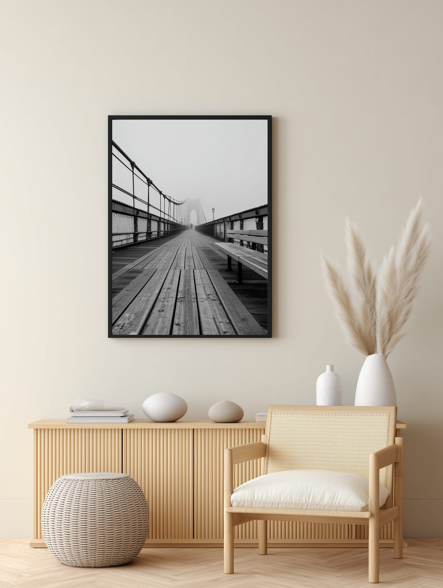 Foggy Bridge Poster