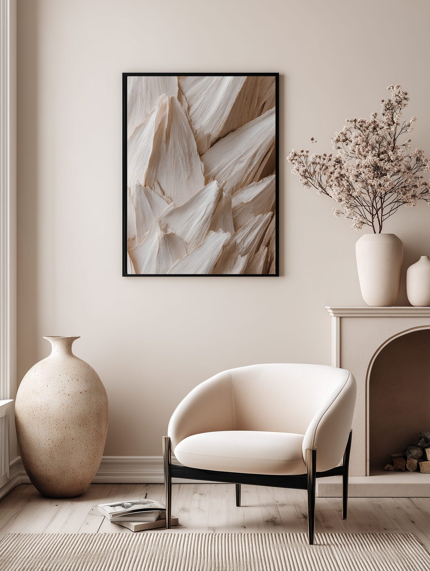 Ivory Palm Texture Poster