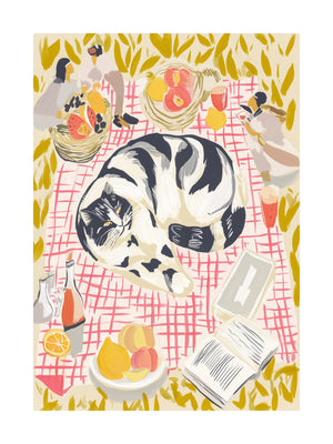 Picnic with Cat Poster