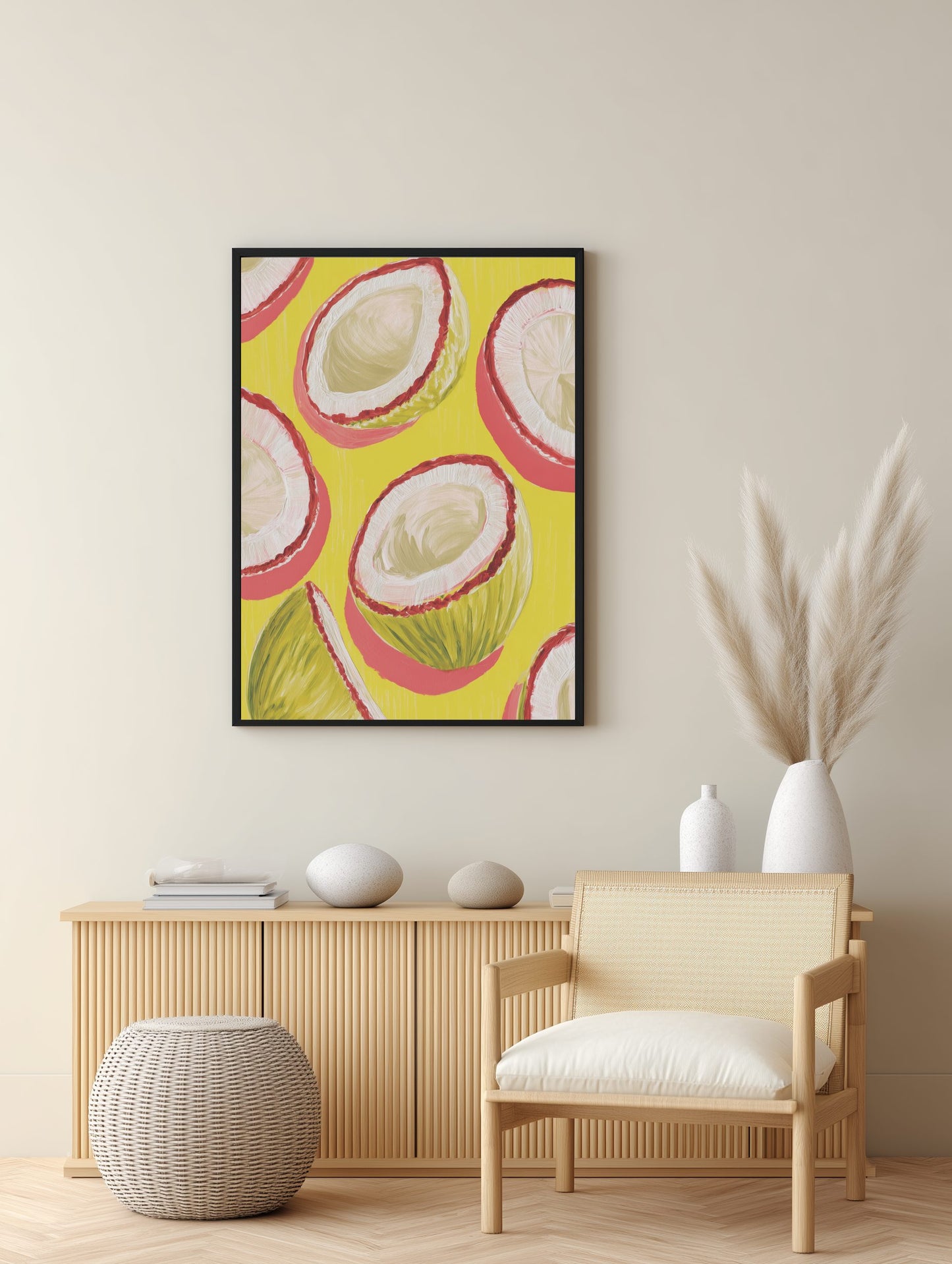 Tropical Coconuts Pattern Poster