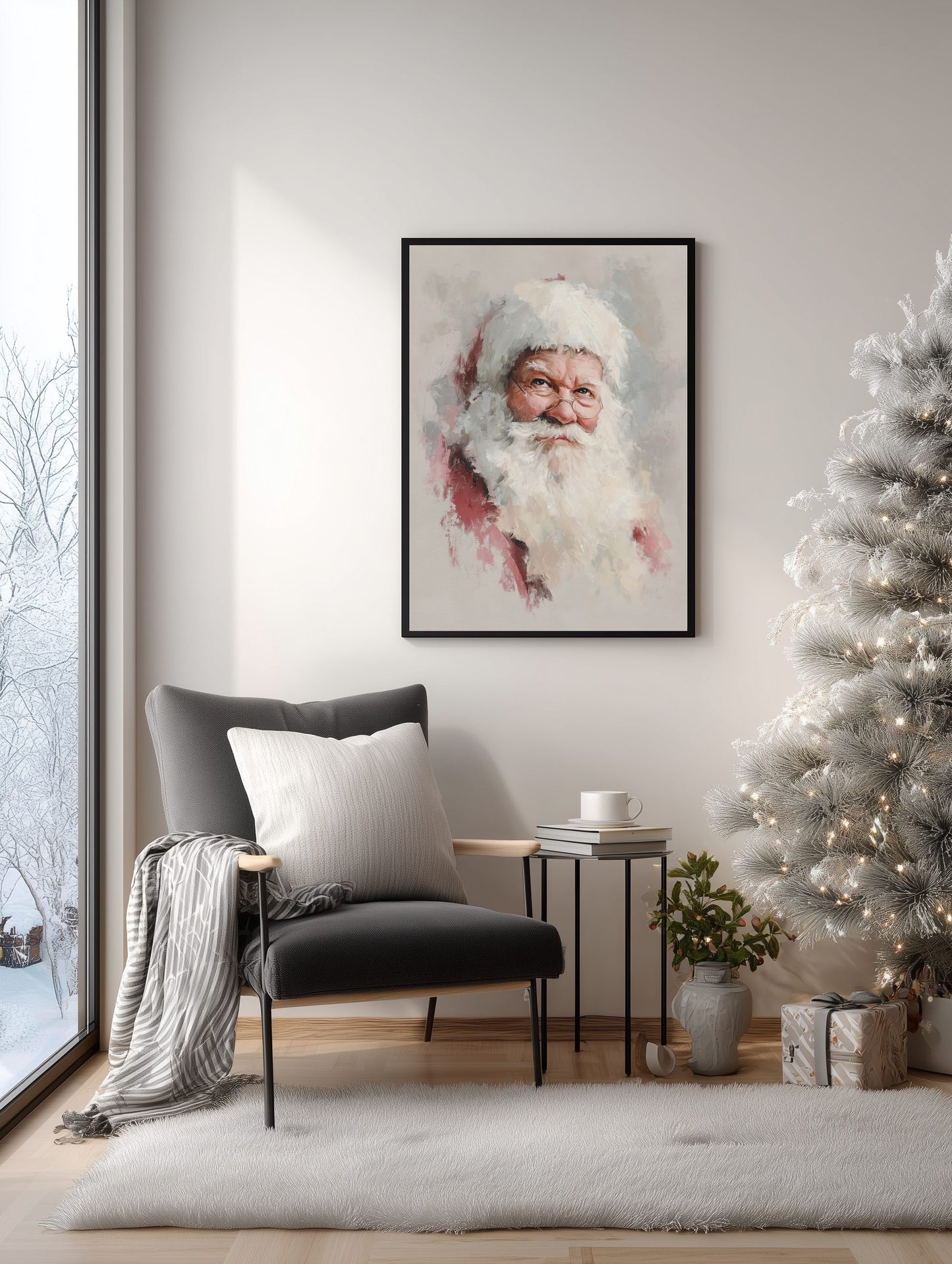 Santa Portrait Christmas Poster
