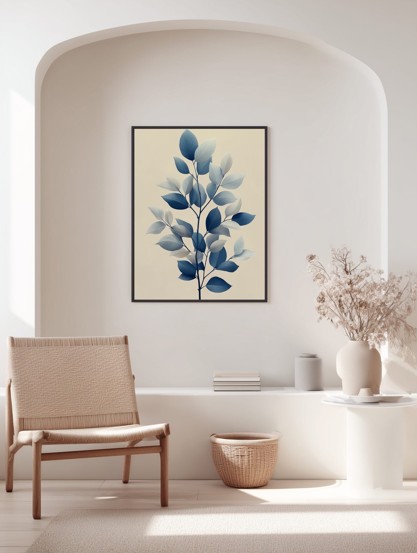Blue Leaf Harmony Poster