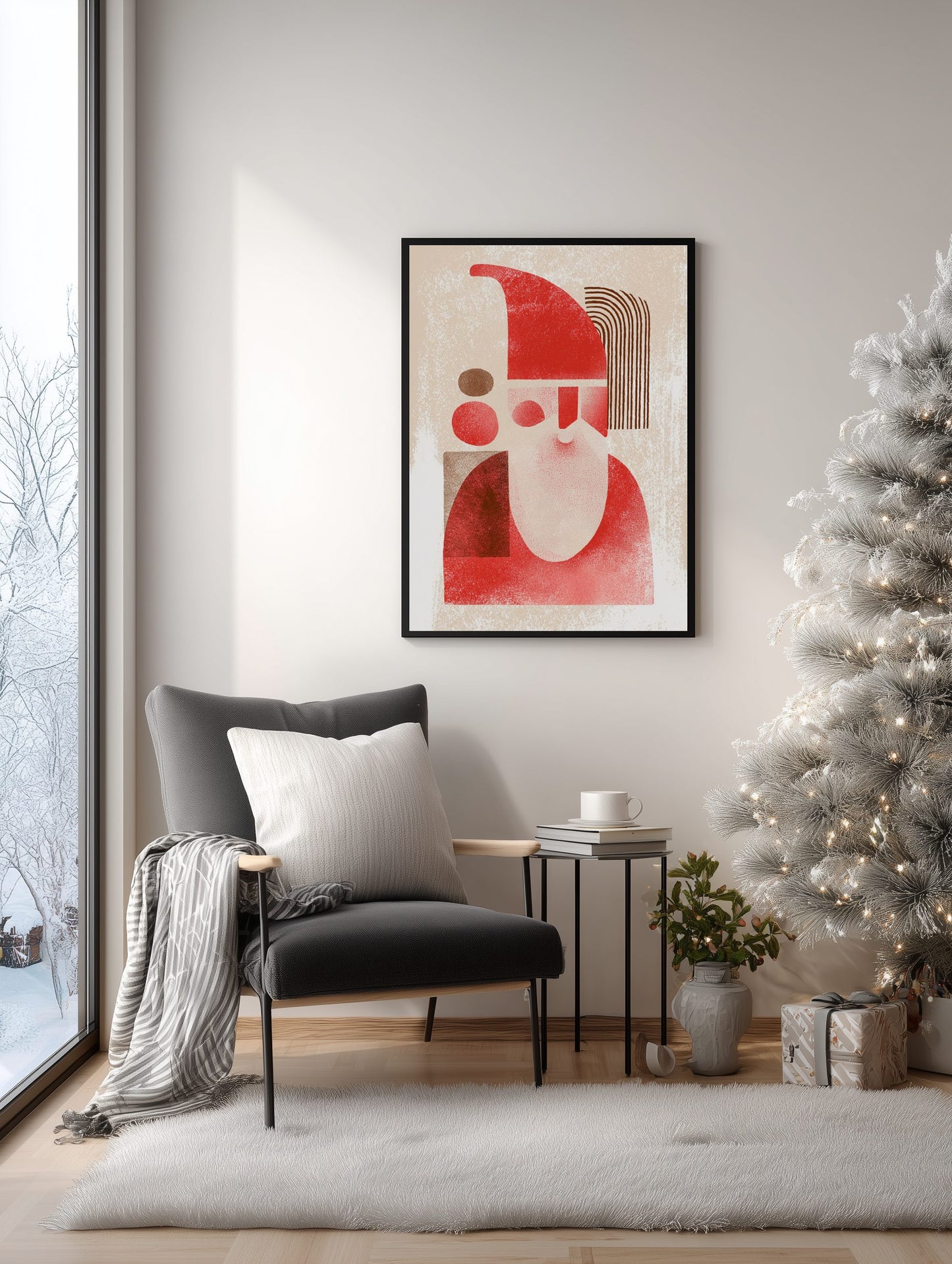 Abstract Santa Claus Poster