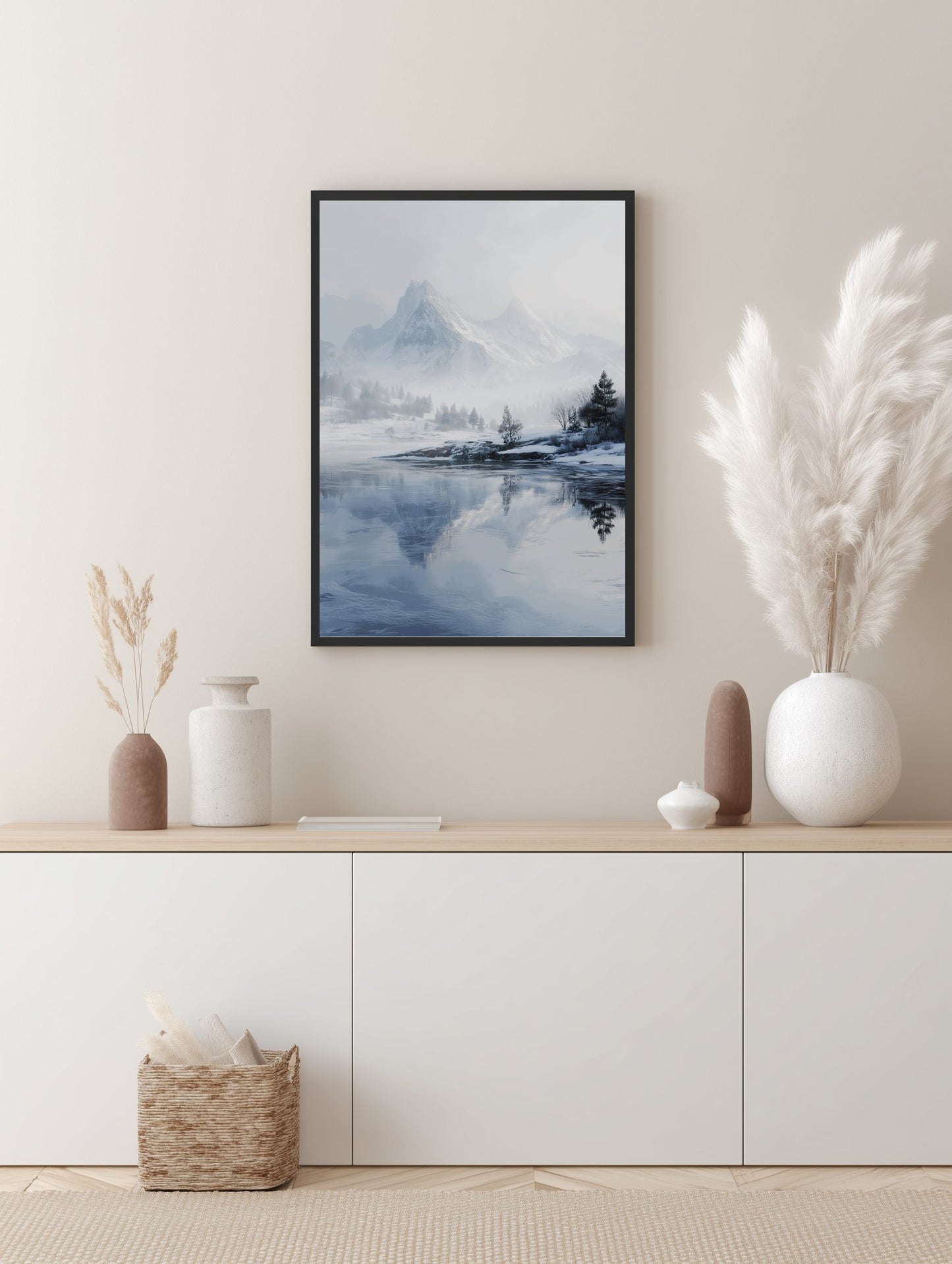 Frozen Mountain Lake Poster