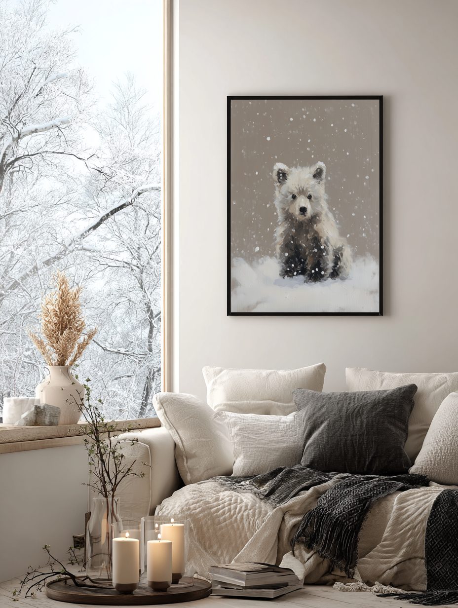 Snow Bear Cub Poster