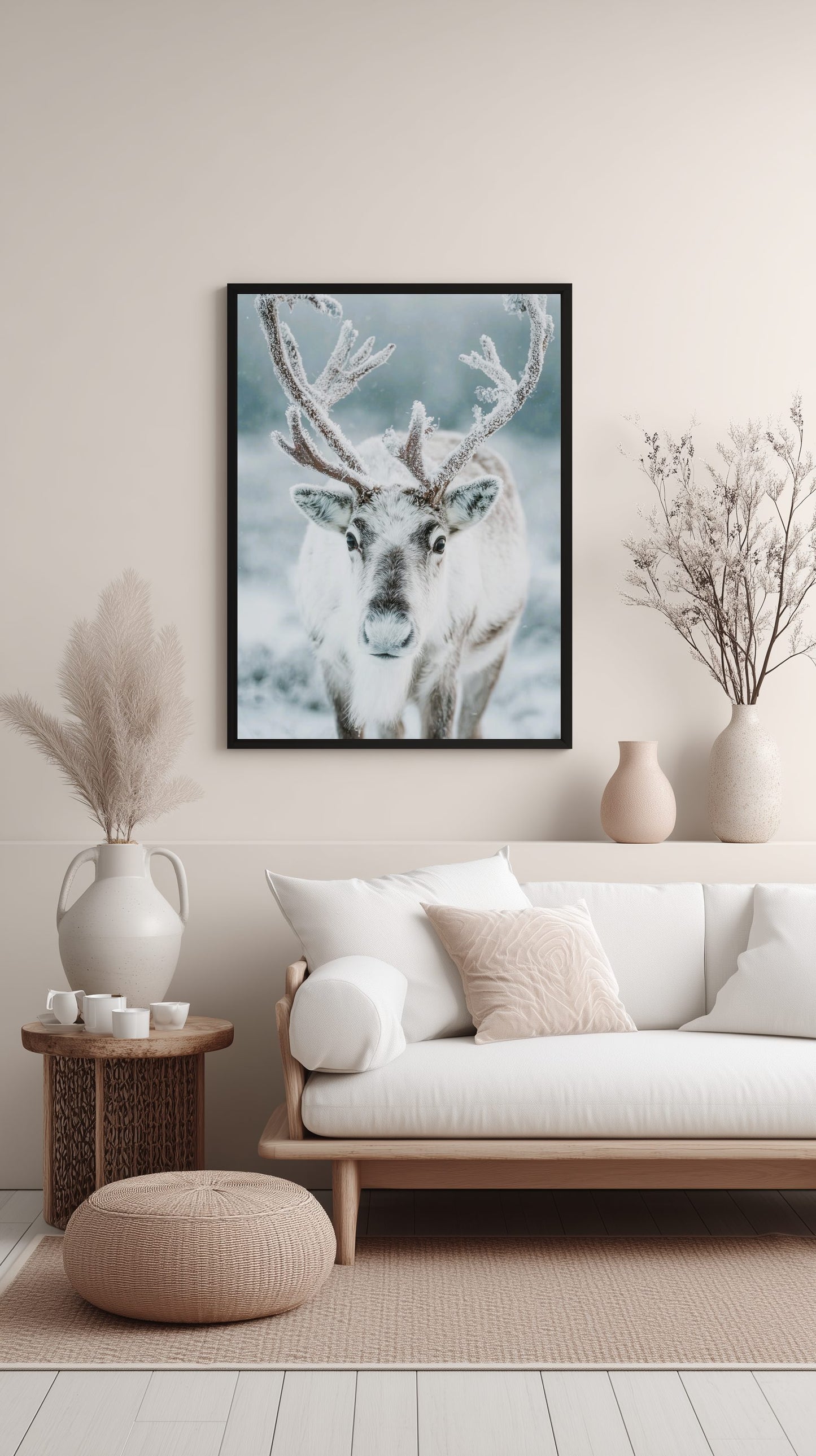 Nordic Reindeer Winter Poster
