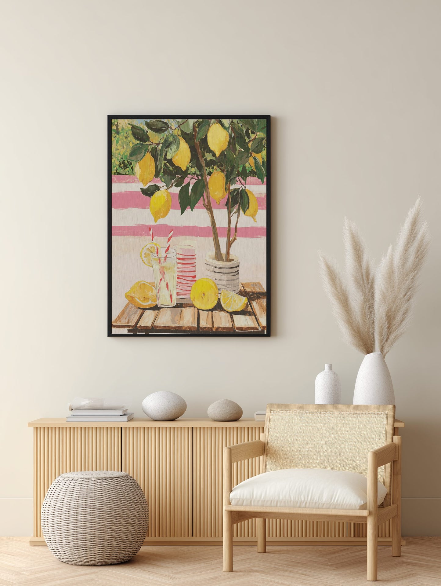 Lemon Tree Garden with Lemonade Poster