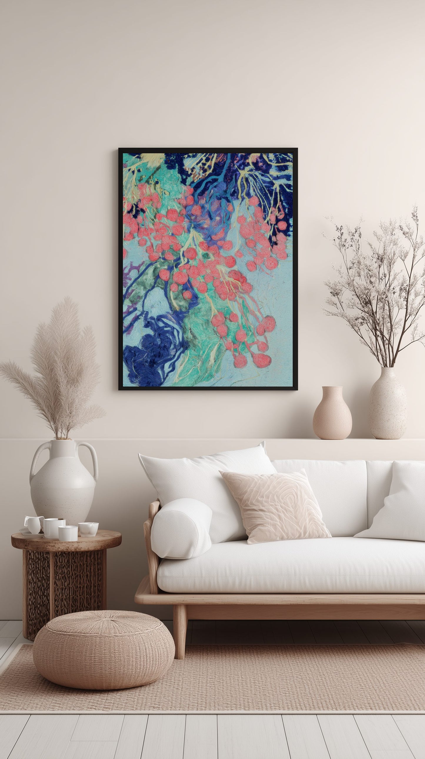 Pink Coral Berries Poster