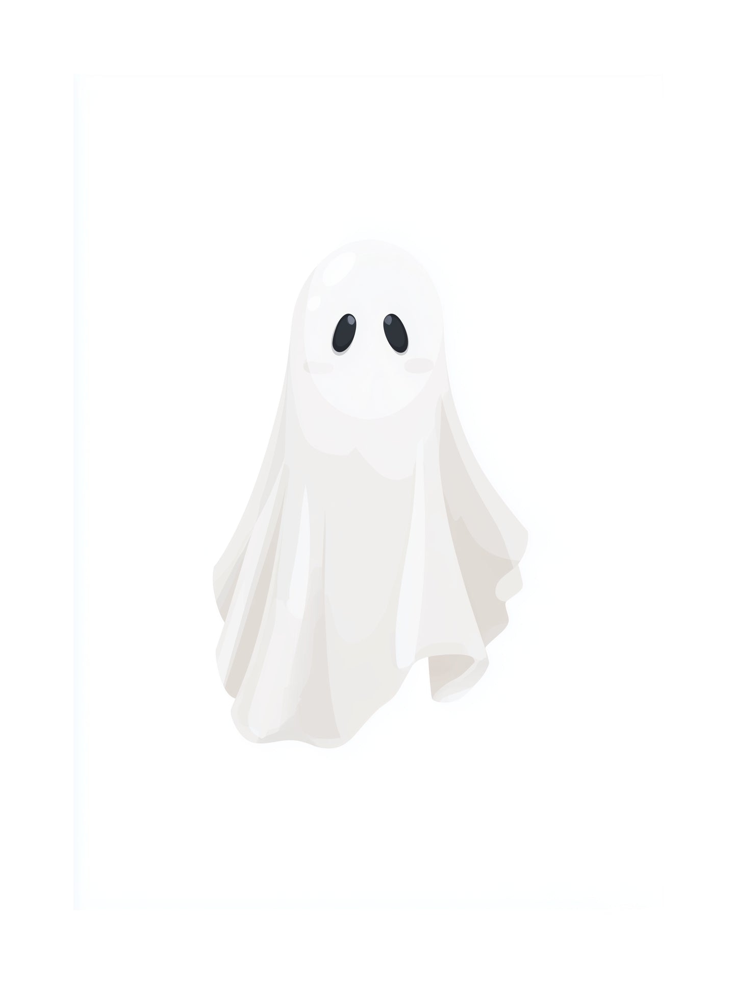 Cute ghost illustration poster for Halloween