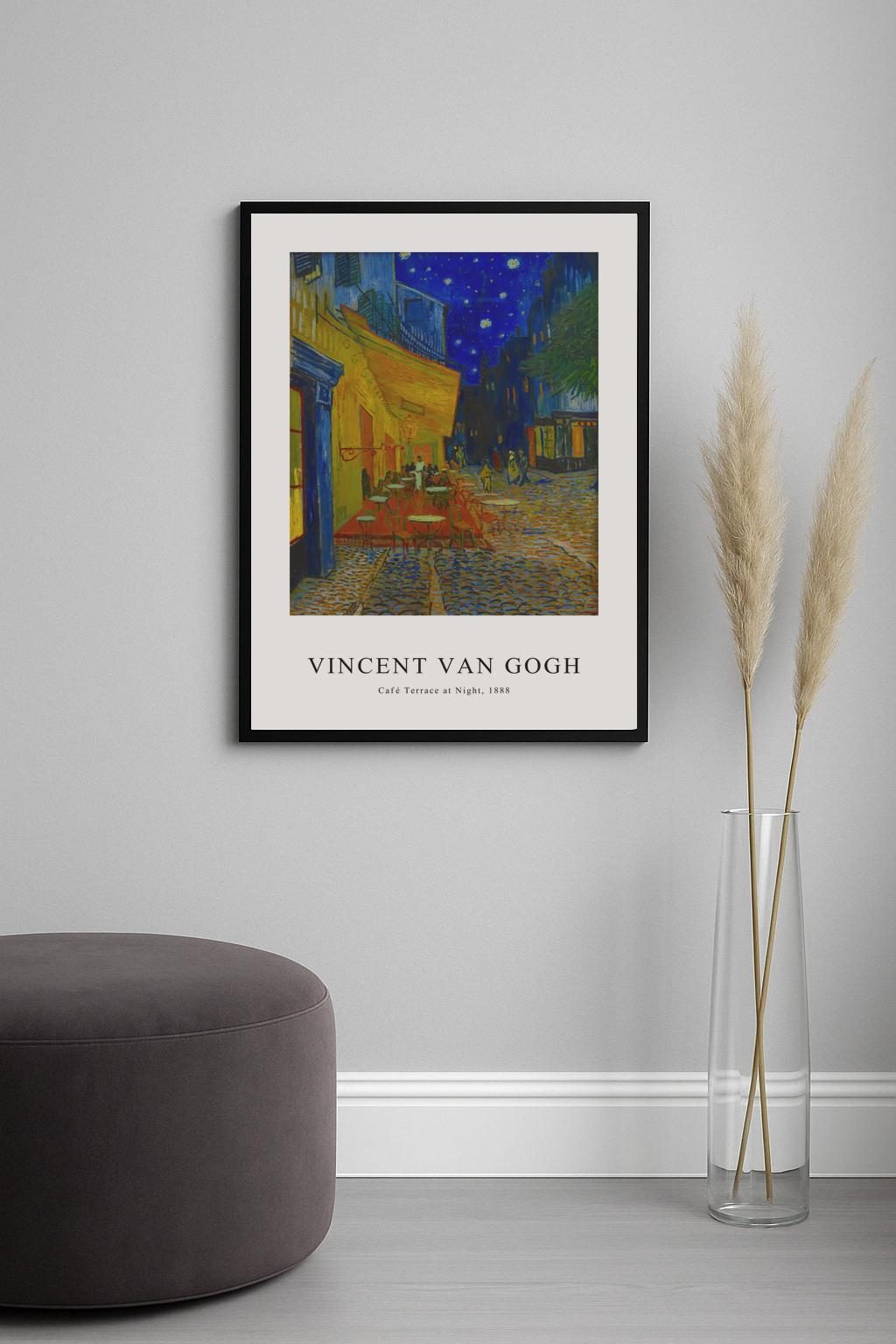 Café Terrace at Night Poster