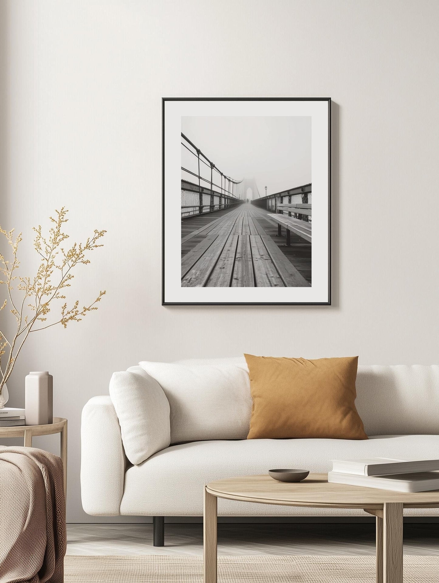Foggy Bridge Poster
