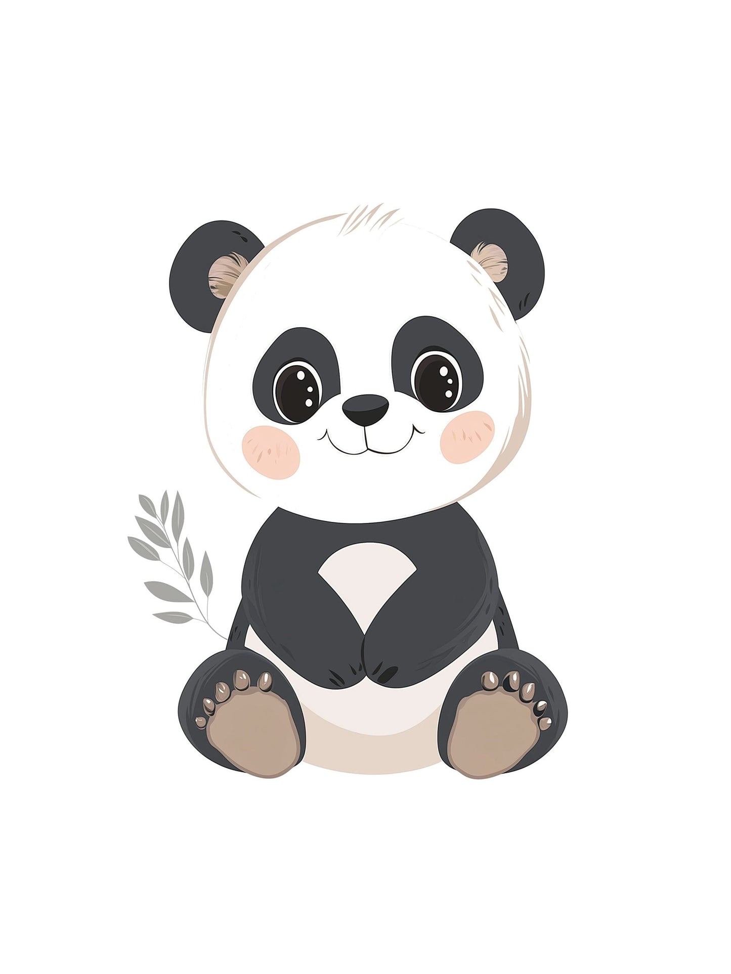 cute panda kids wall art - playful poster for nursery or children's room