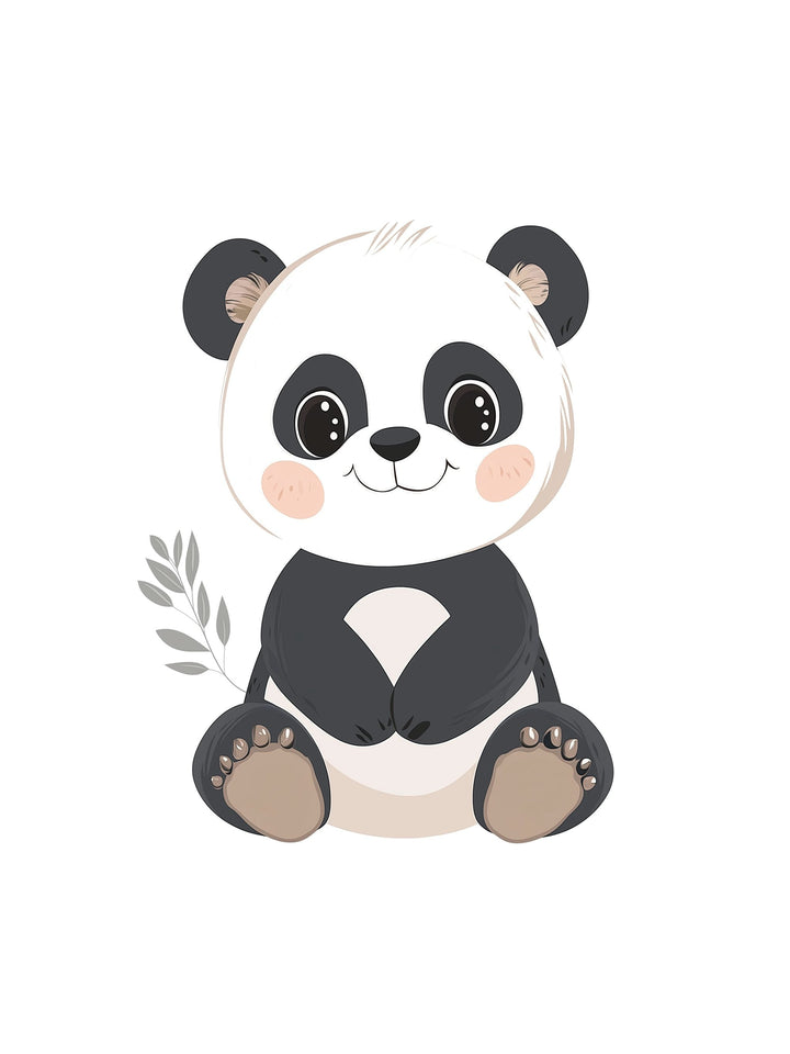 cute panda kids wall art - playful poster for nursery or children's room