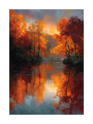 Autumn Lake Reflection Poster