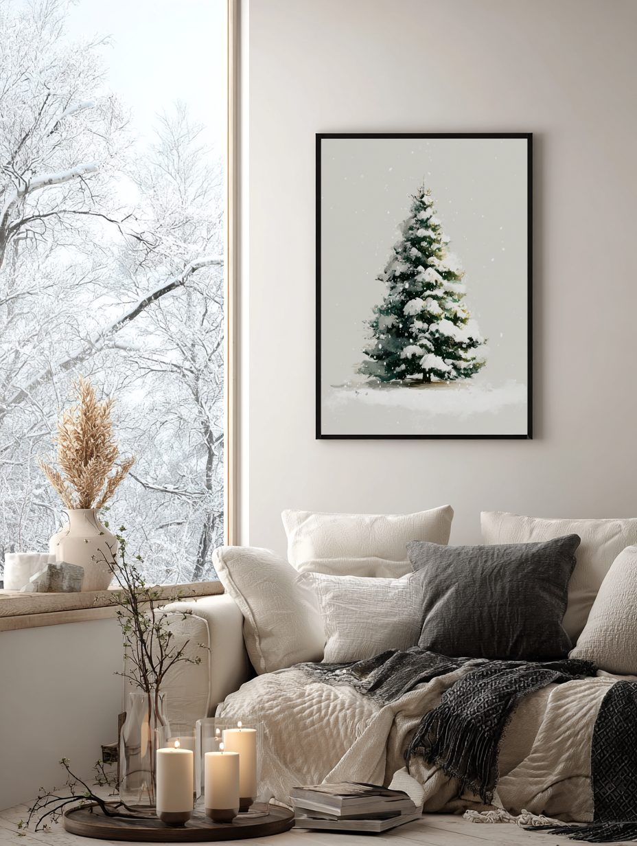 Snowy Fir Tree Poster
