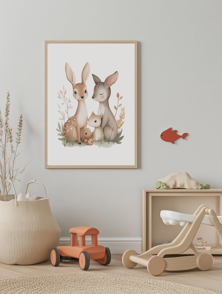 Woodland Animal Family Poster