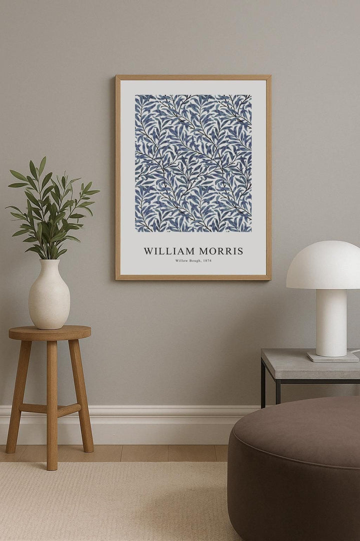 Willow Bough Nocturne Blue Poster