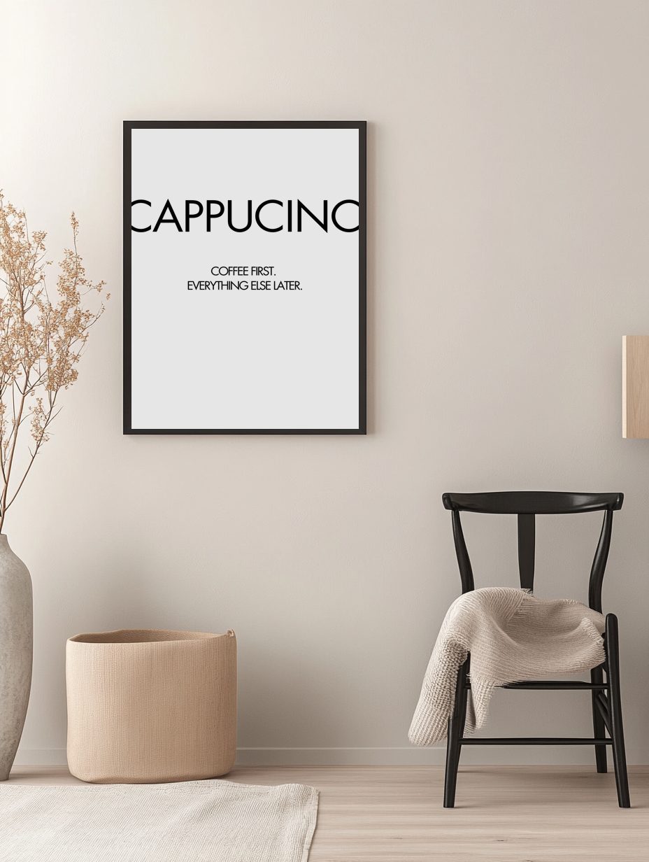 Cappuccino Coffee Quote Poster