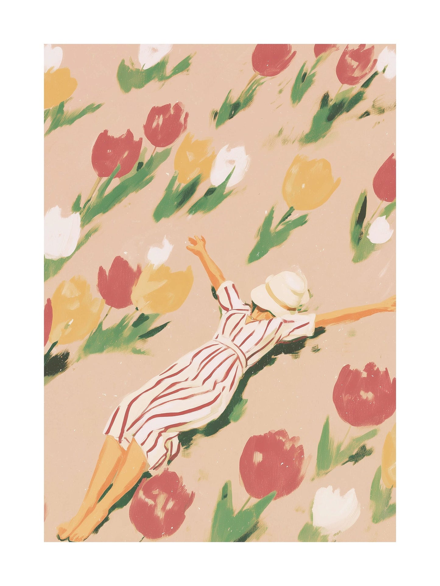 Poster of woman holding lemon basket among pastel foliage