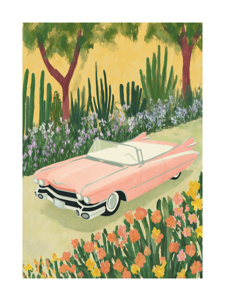 Poster of woman sitting in flower-filled picnic setting