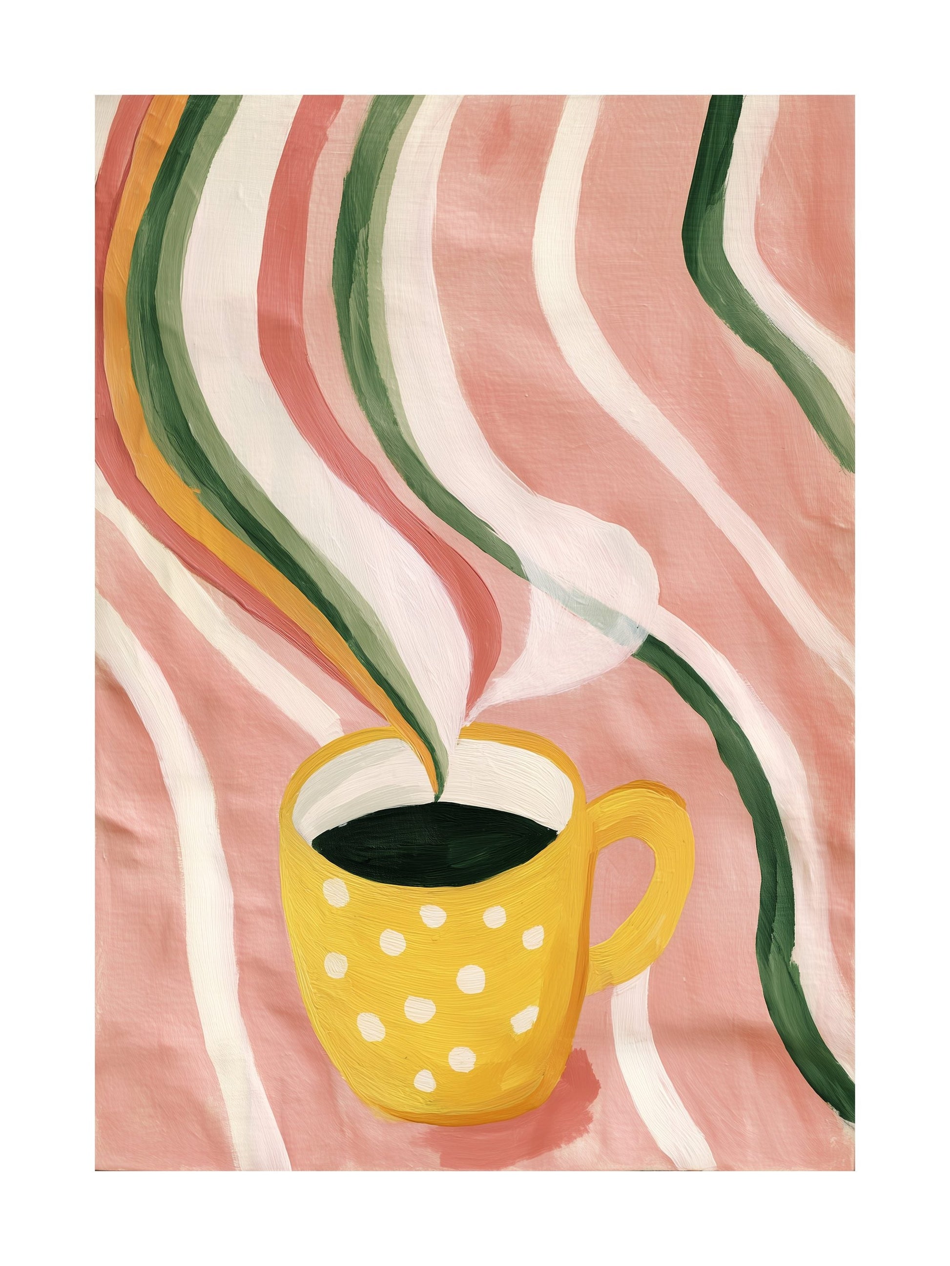 Poster of green-striped desert dunes under golden sun