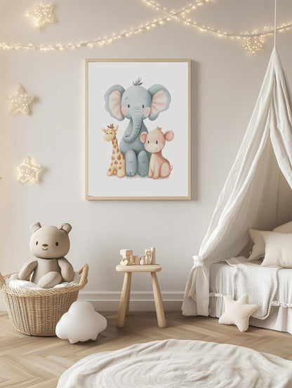 Elephant and Friends Poster