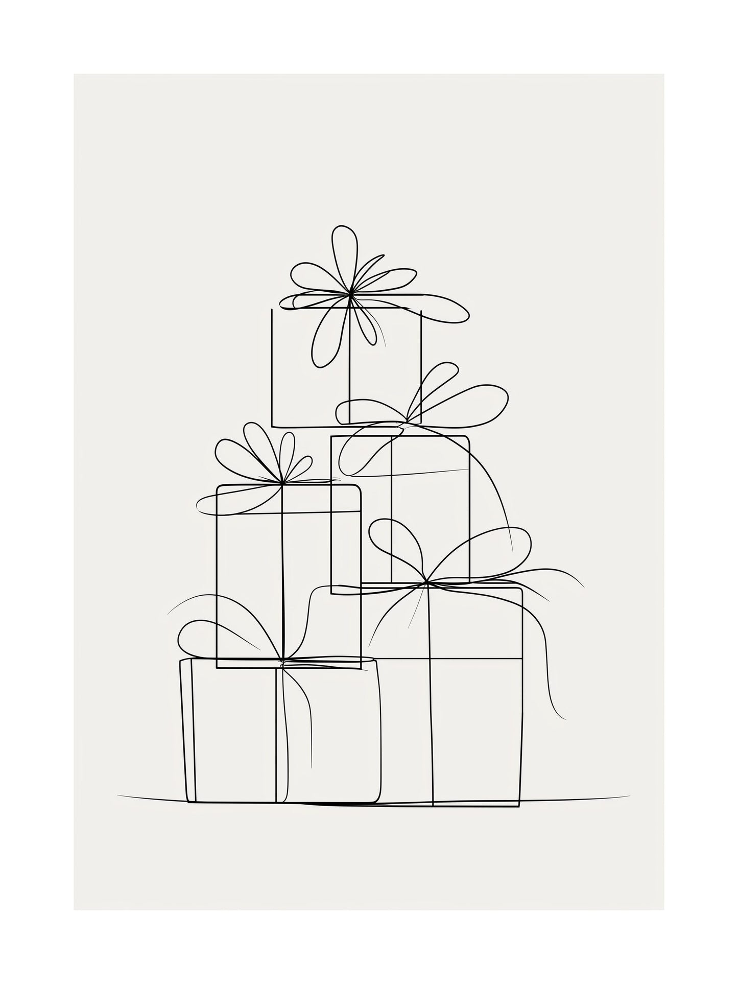 Line Art Christmas Gifts Poster