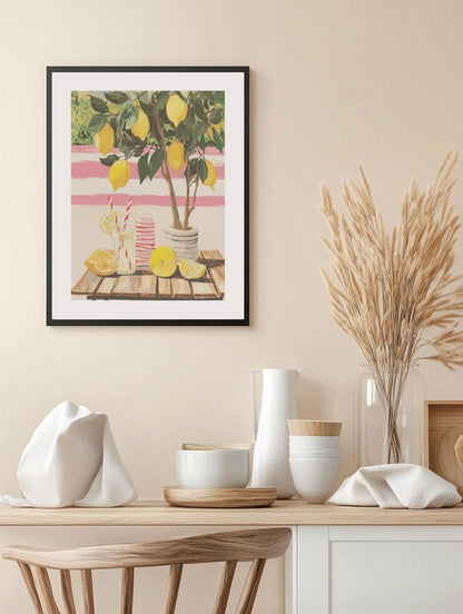 Lemon Tree Garden with Lemonade Poster