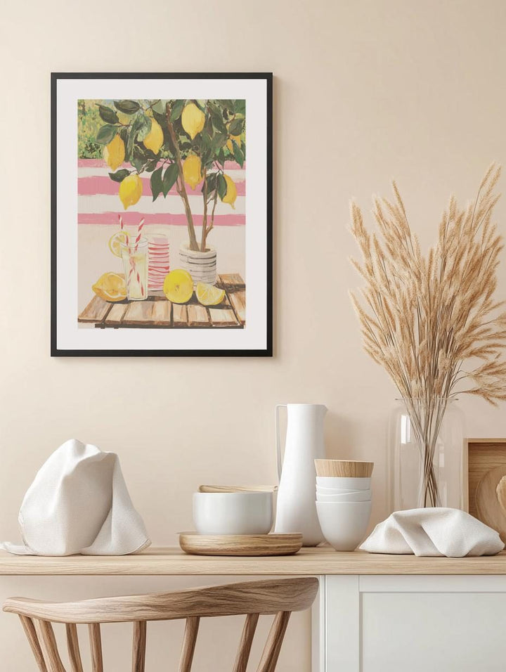 Lemon Tree Garden with Lemonade Poster