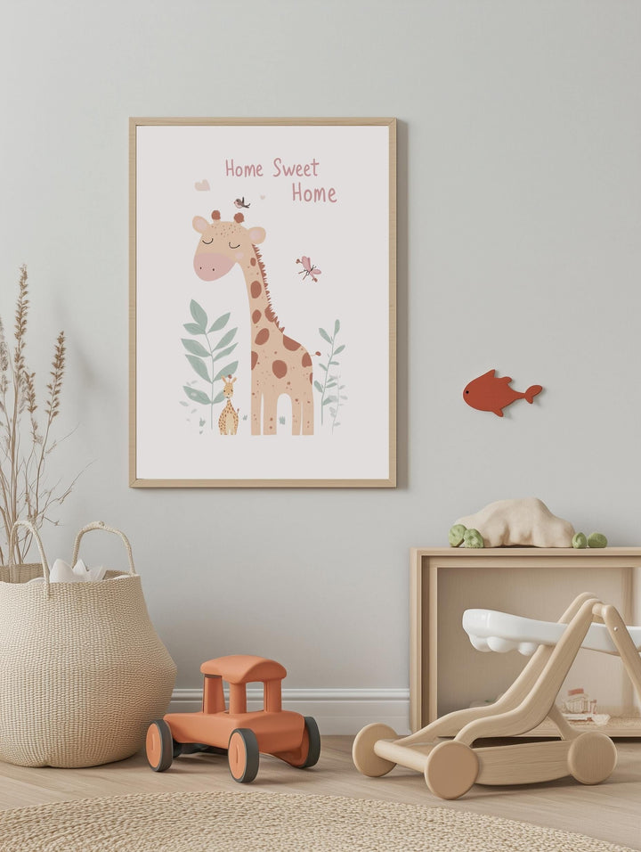 Home Sweet Home Giraffe Poster