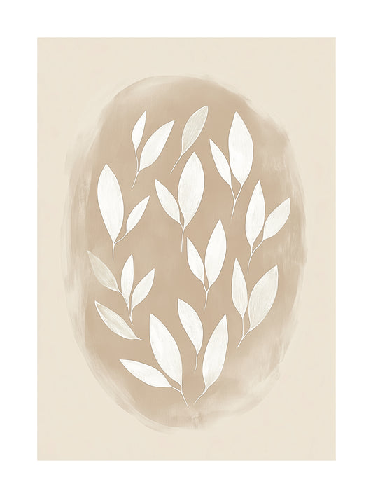 whimsical leaves decorative wall art - modern poster for home or office