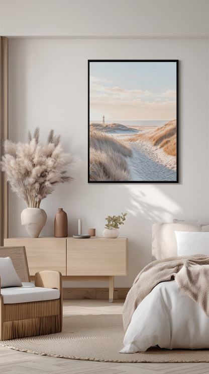 Distant Lighthouse Coast Poster