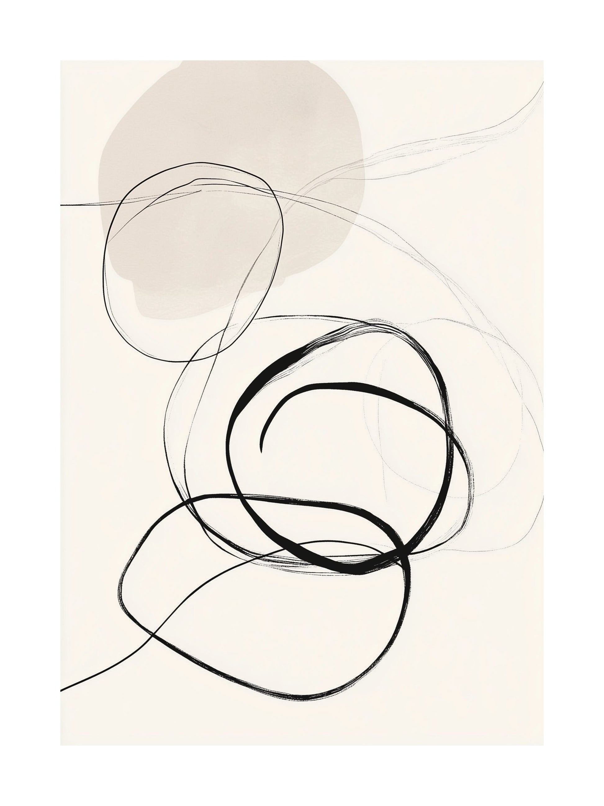 Contemporary line art poster in neutral tones, ideal for minimalist wall decor.