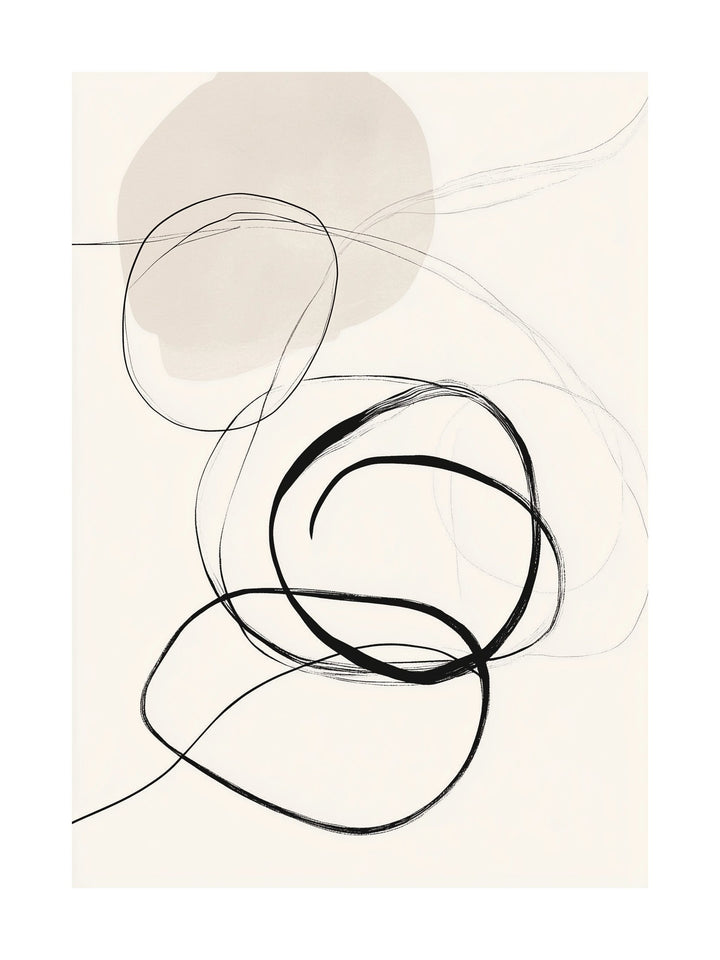 Contemporary line art poster in neutral tones, ideal for minimalist wall decor.