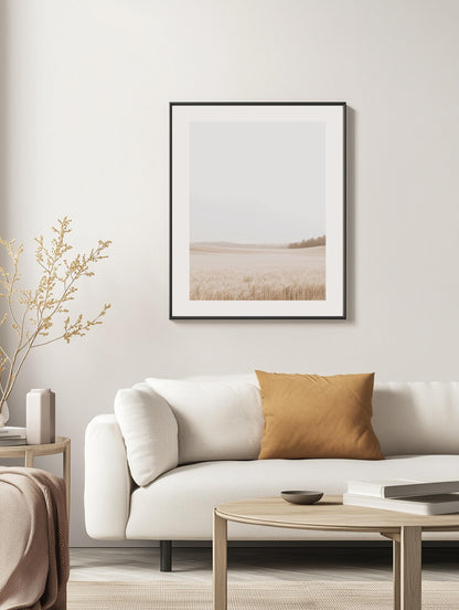 Misty Wheat Field Poster