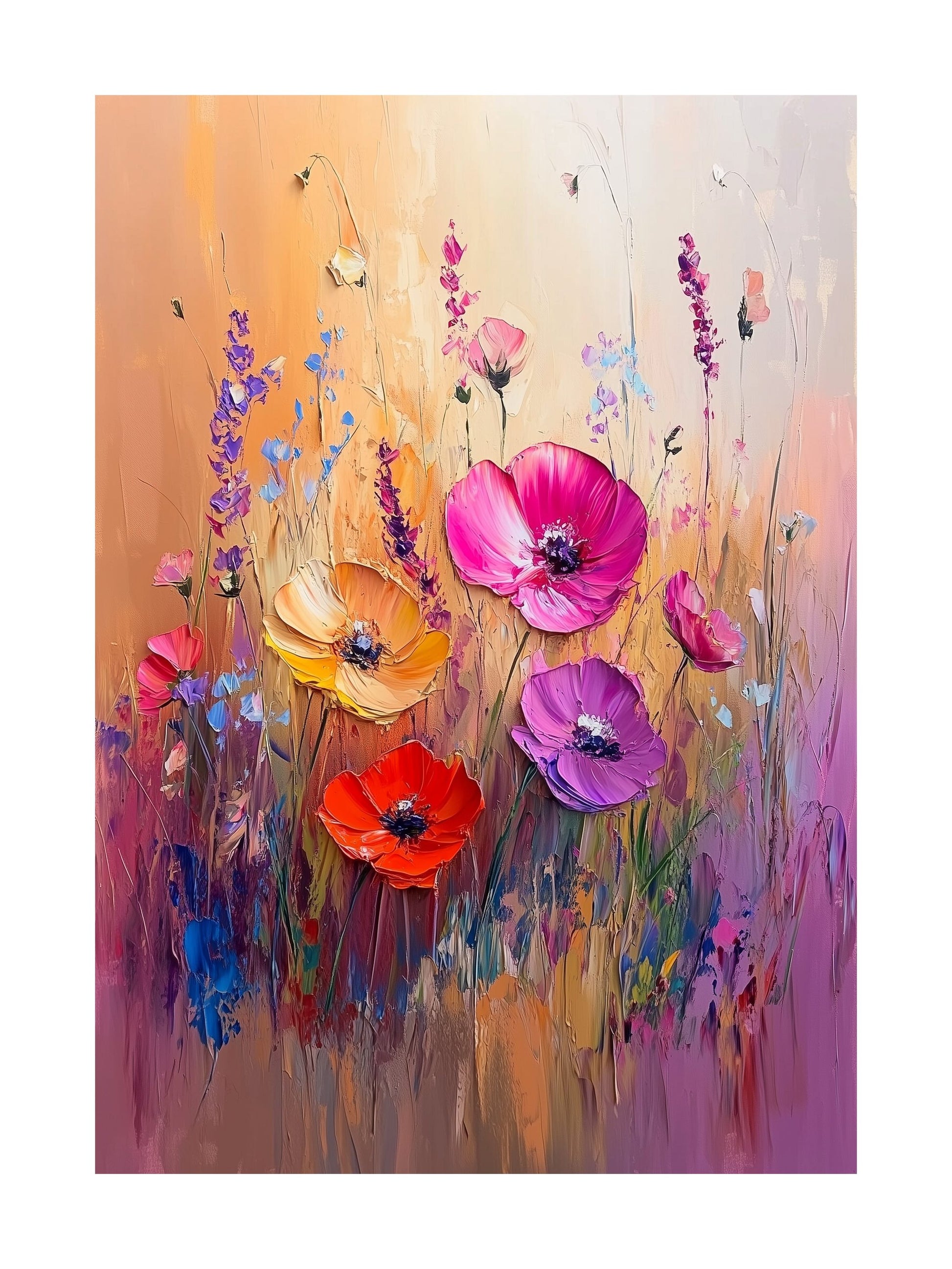 flower symphony decorative wall art - modern poster for home or office