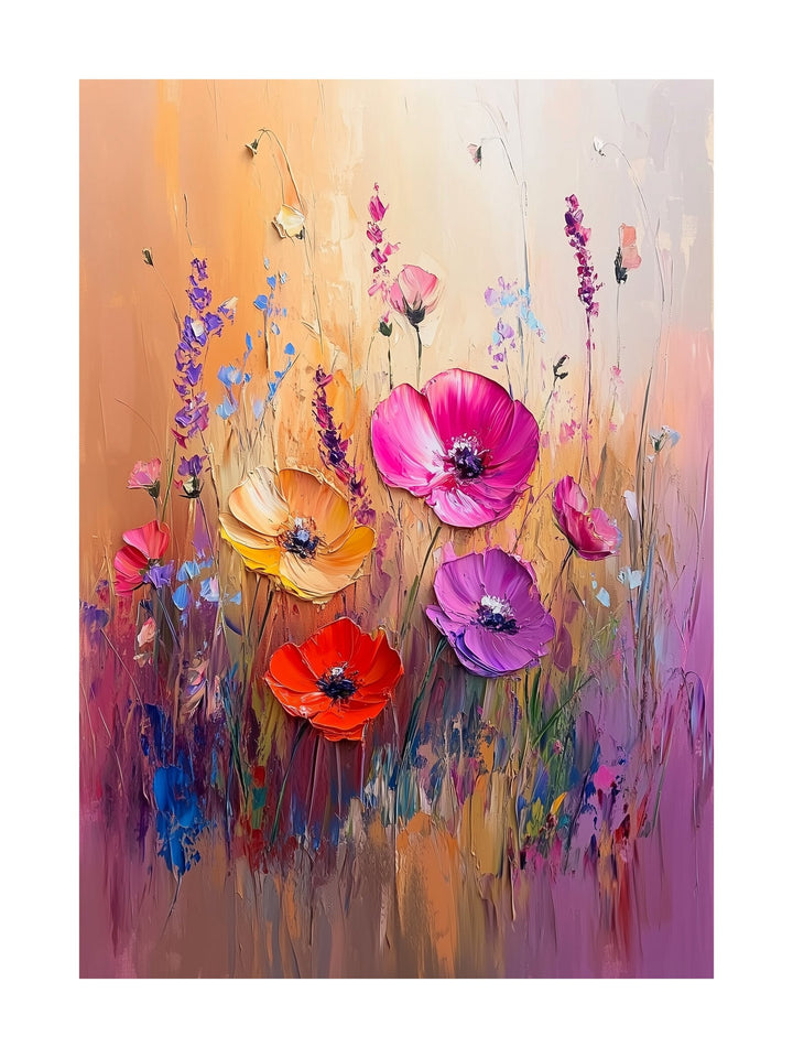 flower symphony decorative wall art - modern poster for home or office
