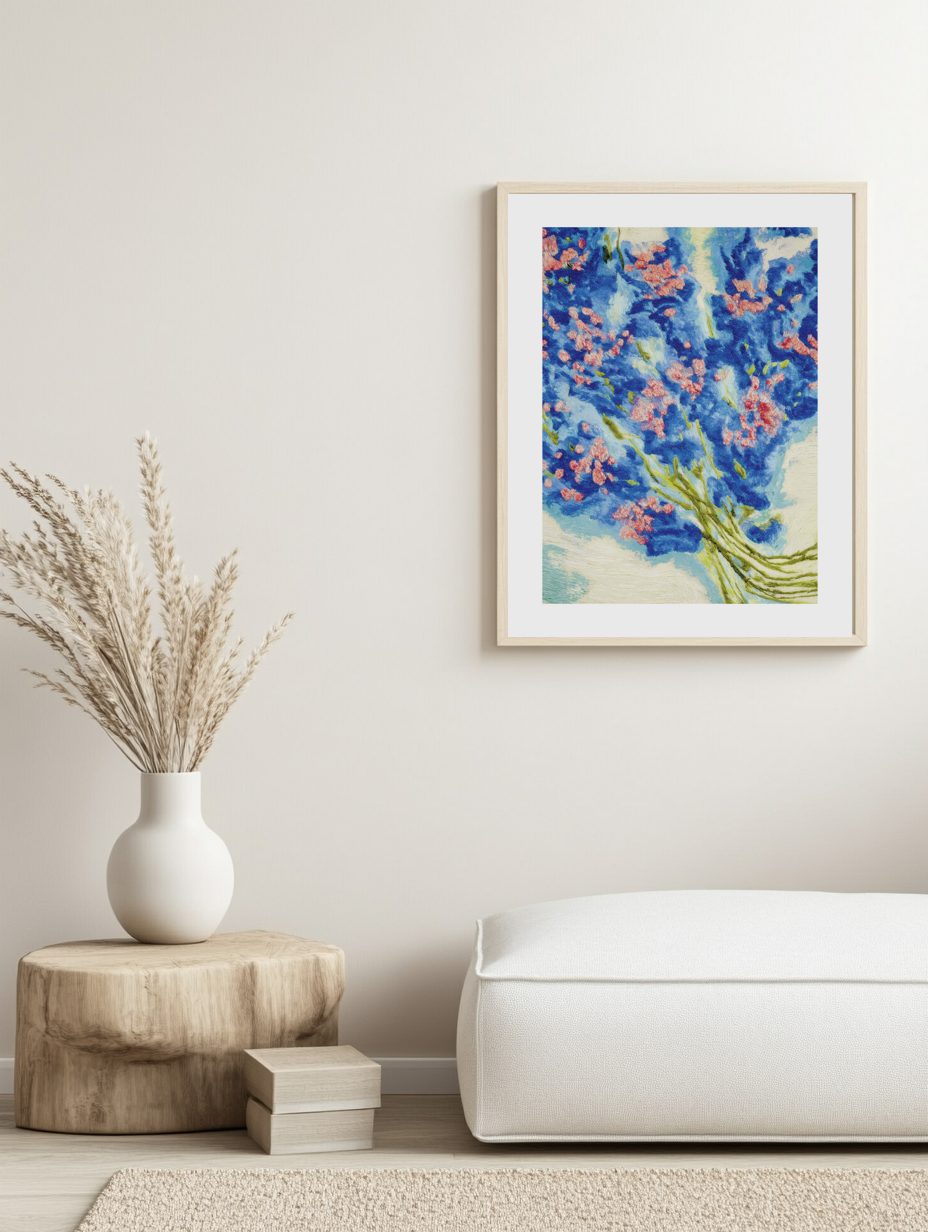 Azure Blossom Harmony Poster