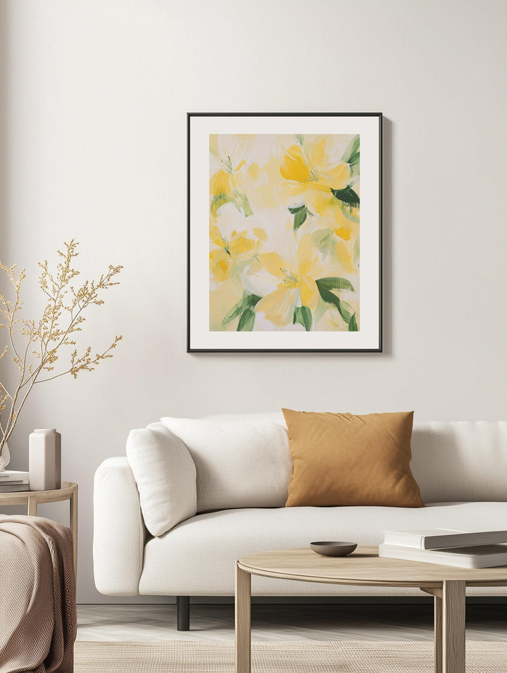Yellow Bloom Abstraction Poster