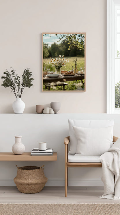 Summer Picnic Table Poster